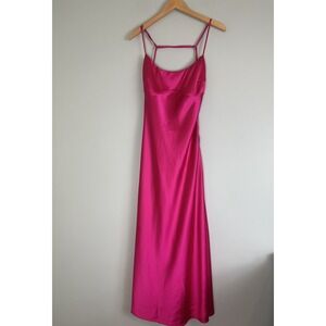 Dance & Marvel Pink Satin Slip Dress Large Strappy Formal NWT HOCO Dainty Y2K